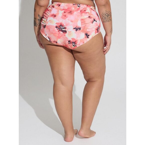 Torrid High Rise Ruched Multi Floral Swim Bottom Plus Size 4X UPF Protection 30+ - Picture 4 of 4